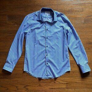 Con.Struct Slim Fit Blue and Purple Checked Button Down